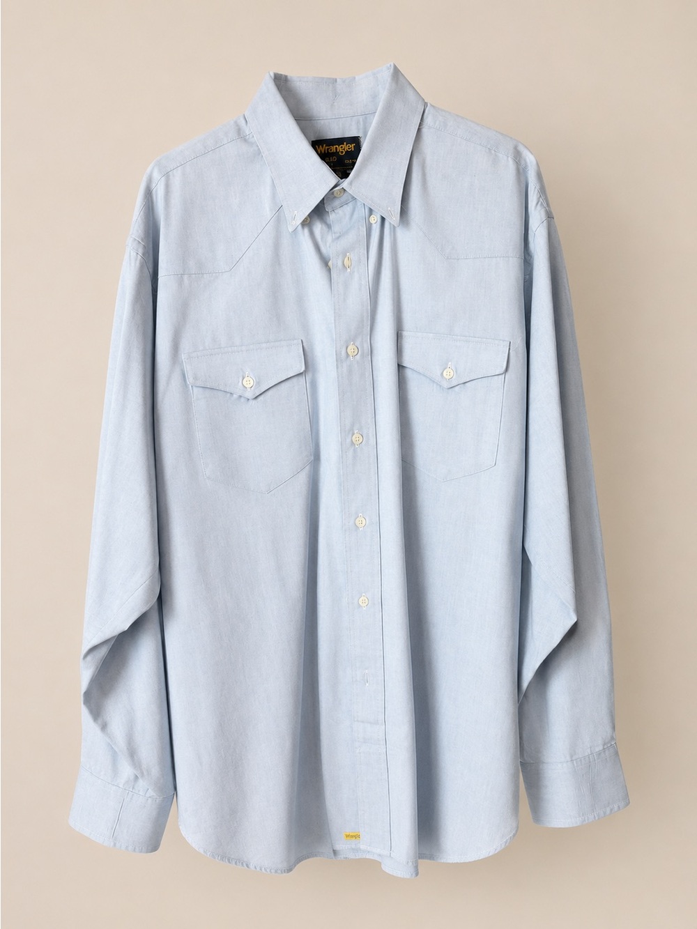 Wrangler Light Blue Casual Western Button-Down Shirt